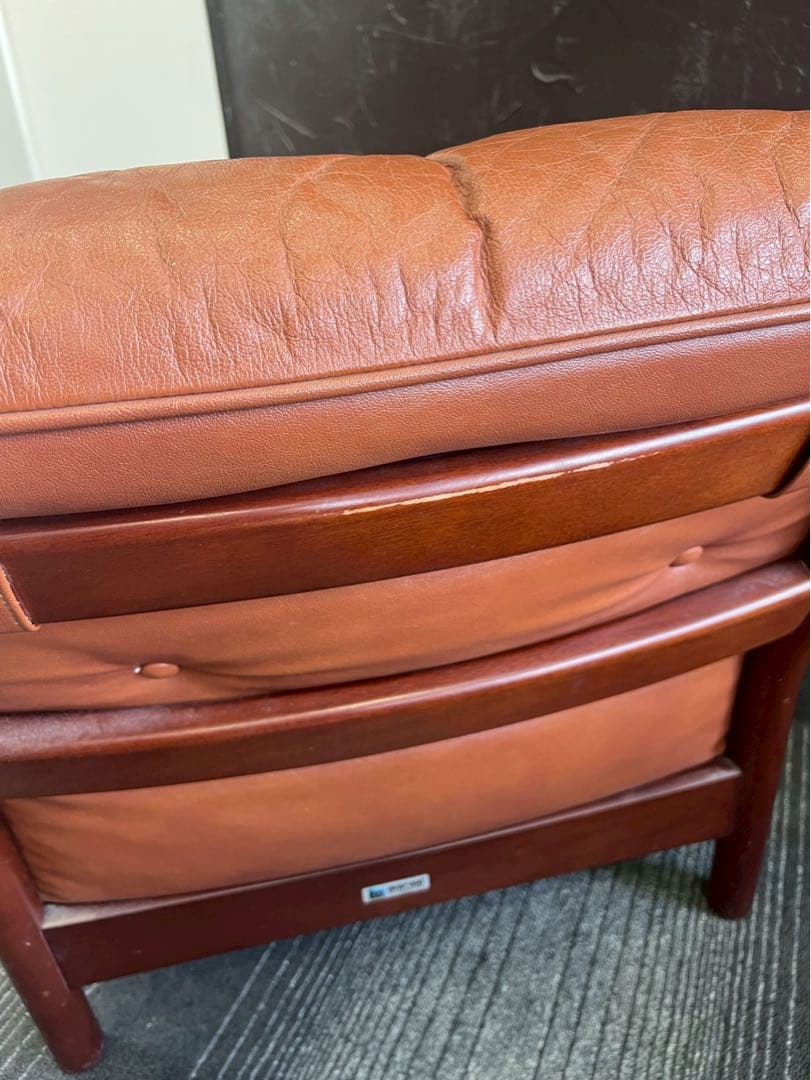 【希少・ヴィンテージ】マルニ木工 maruni 本革 1人掛けソファ ブラウン