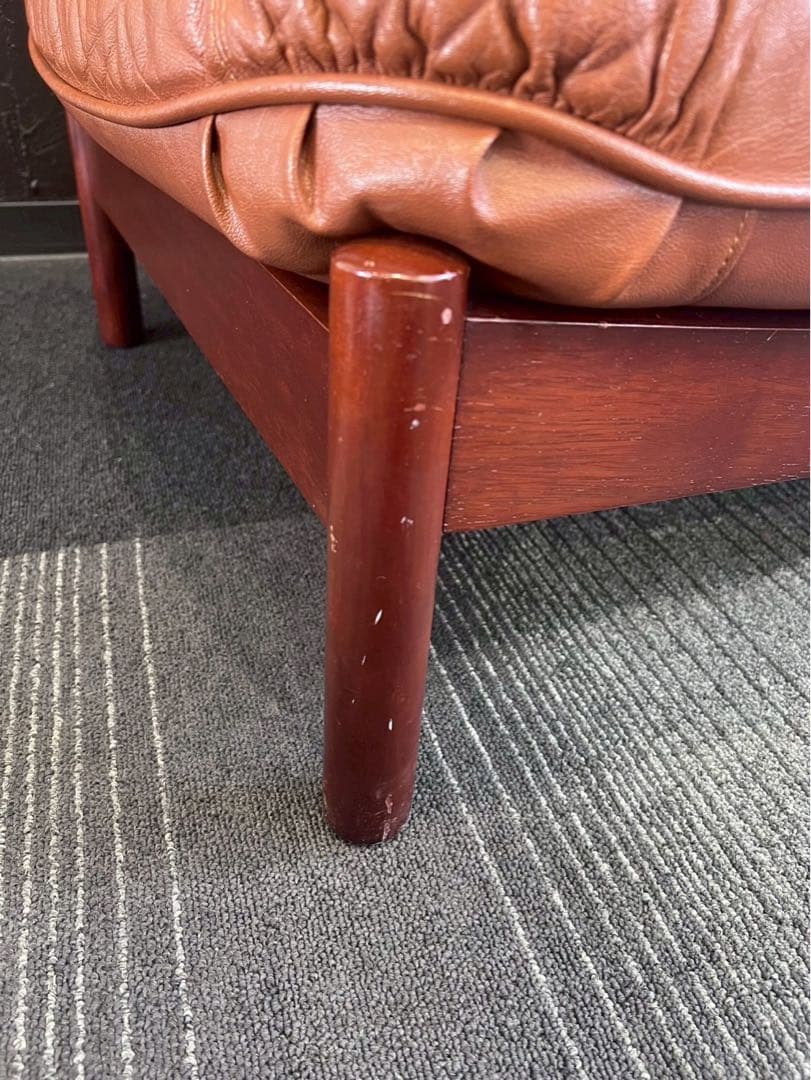 【希少・ヴィンテージ】マルニ木工 maruni 本革 1人掛けソファ ブラウン