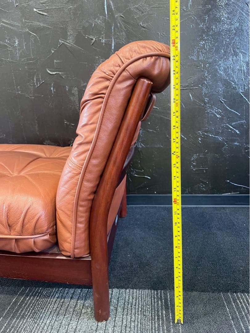 【希少・ヴィンテージ】マルニ木工 maruni 本革 1人掛けソファ ブラウン