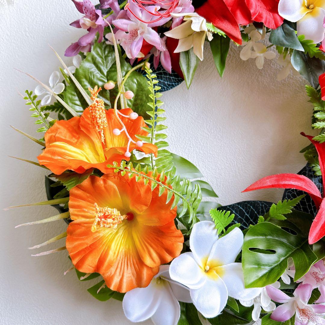 人気！ハイビスカスビッグリース　ハンドメイド