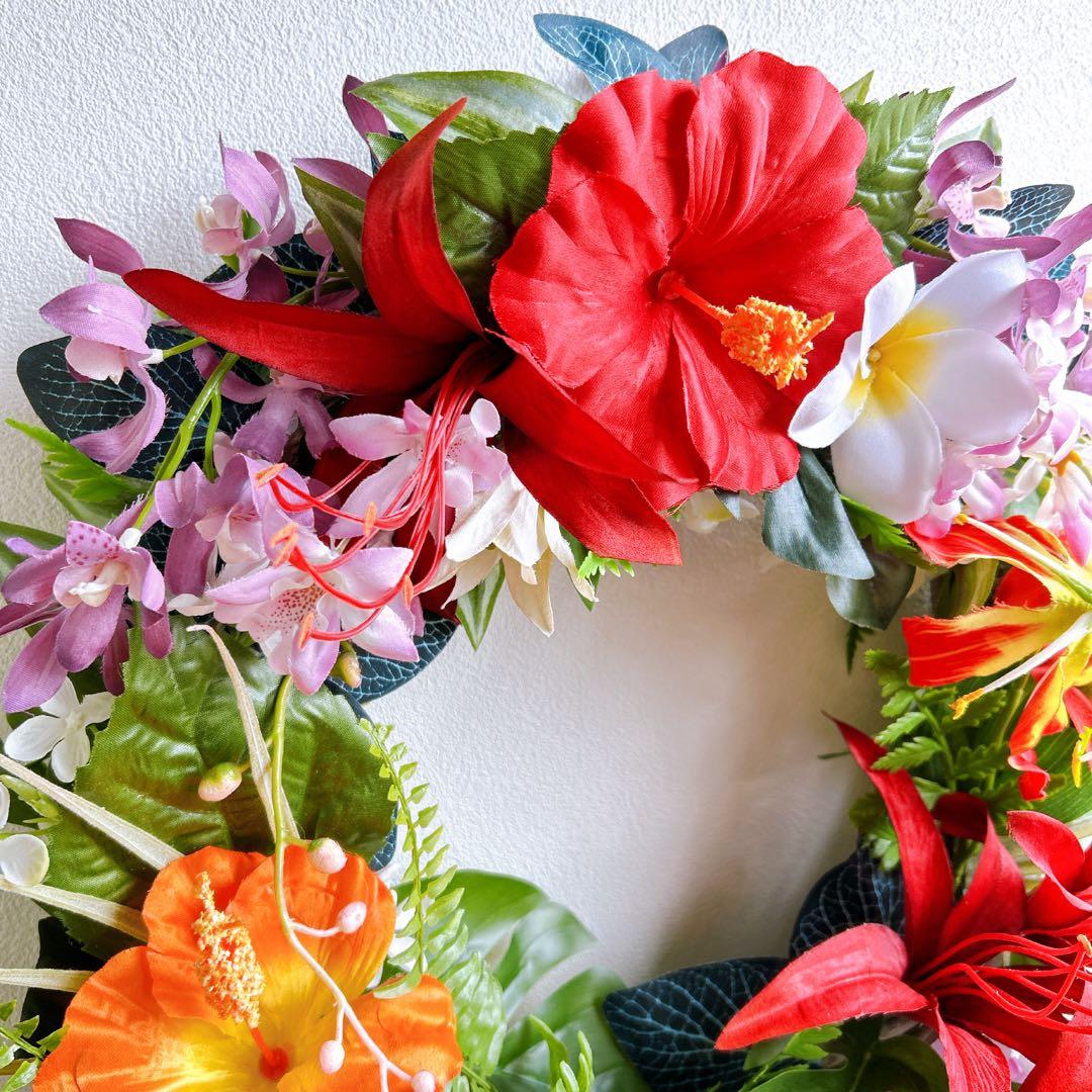 人気！ハイビスカスビッグリース　ハンドメイド