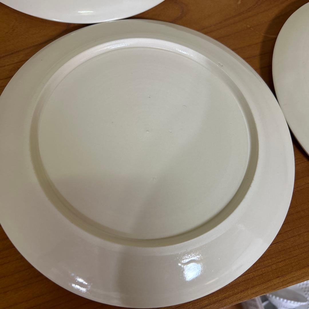 【美品】岩田哲宏　エッジプレート　白　8寸　24cm 4枚セット販売　1点チップ