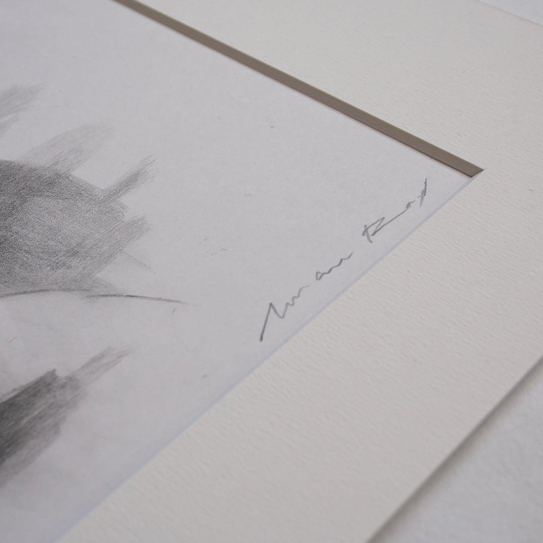 Man Ray ポートレート マット付き ドローイング 作品 鉛筆 木炭 アート