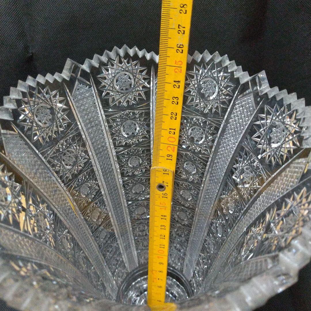 ボヘミア クリスタル 花瓶 大型