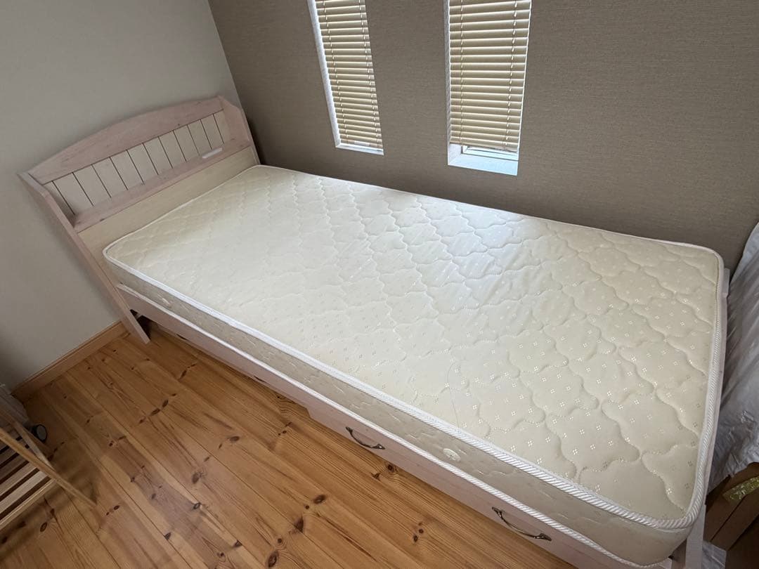 収納付ベッド セミシングル 電源付 Reineすのこ マットレス付