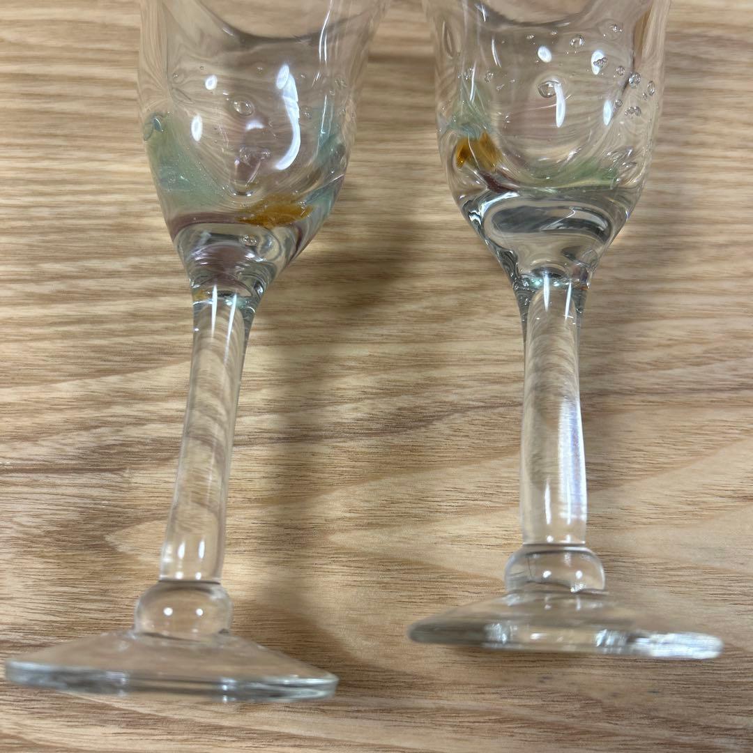 作家　ガラス作家　工房　吹きガラス　カラフルなガラスのグラス　酒器