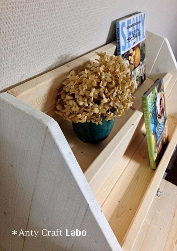 【サイズオーダー可】【引取可】絵本棚（面出し2段＋棚1段・引き出し1杯付）N/W