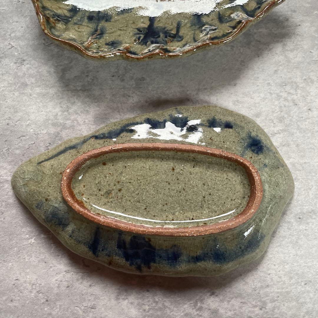 希少　イムサエムさん　葉型皿　２枚　銘々皿　変形皿　未使用または一度使用