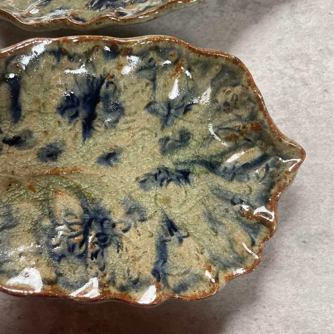 希少　イムサエムさん　葉型皿　２枚　銘々皿　変形皿　未使用または一度使用