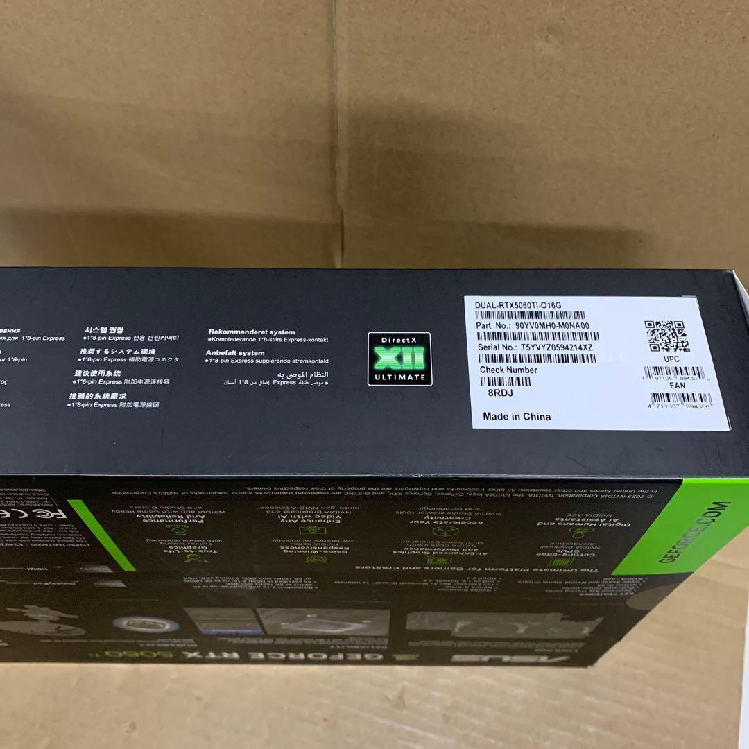 新品ASUS NVIDIA GeForce RTX 5060 Ti 16G