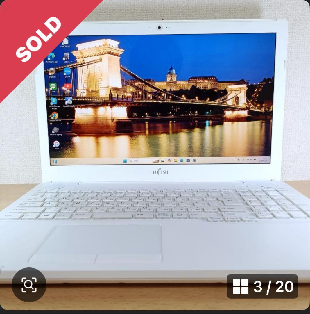 Win11 Corei7メモリ32GB/新品SSD512GB/富士通AH50