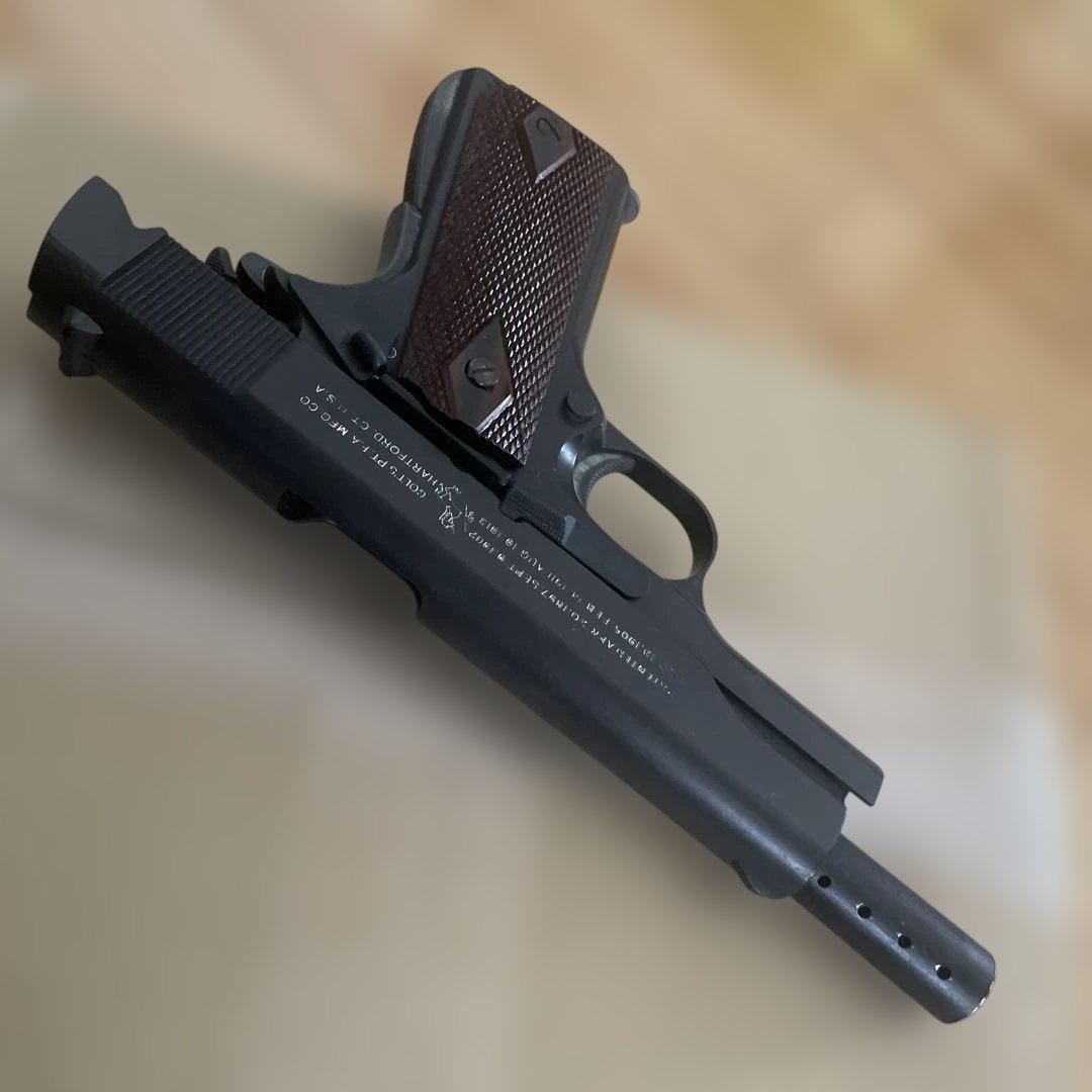 1911スタイルガスガン 木製グリップ日本製プラスチック製品