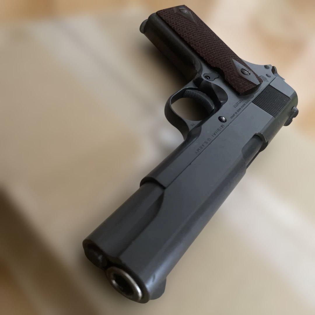 1911スタイルガスガン 木製グリップ日本製プラスチック製品