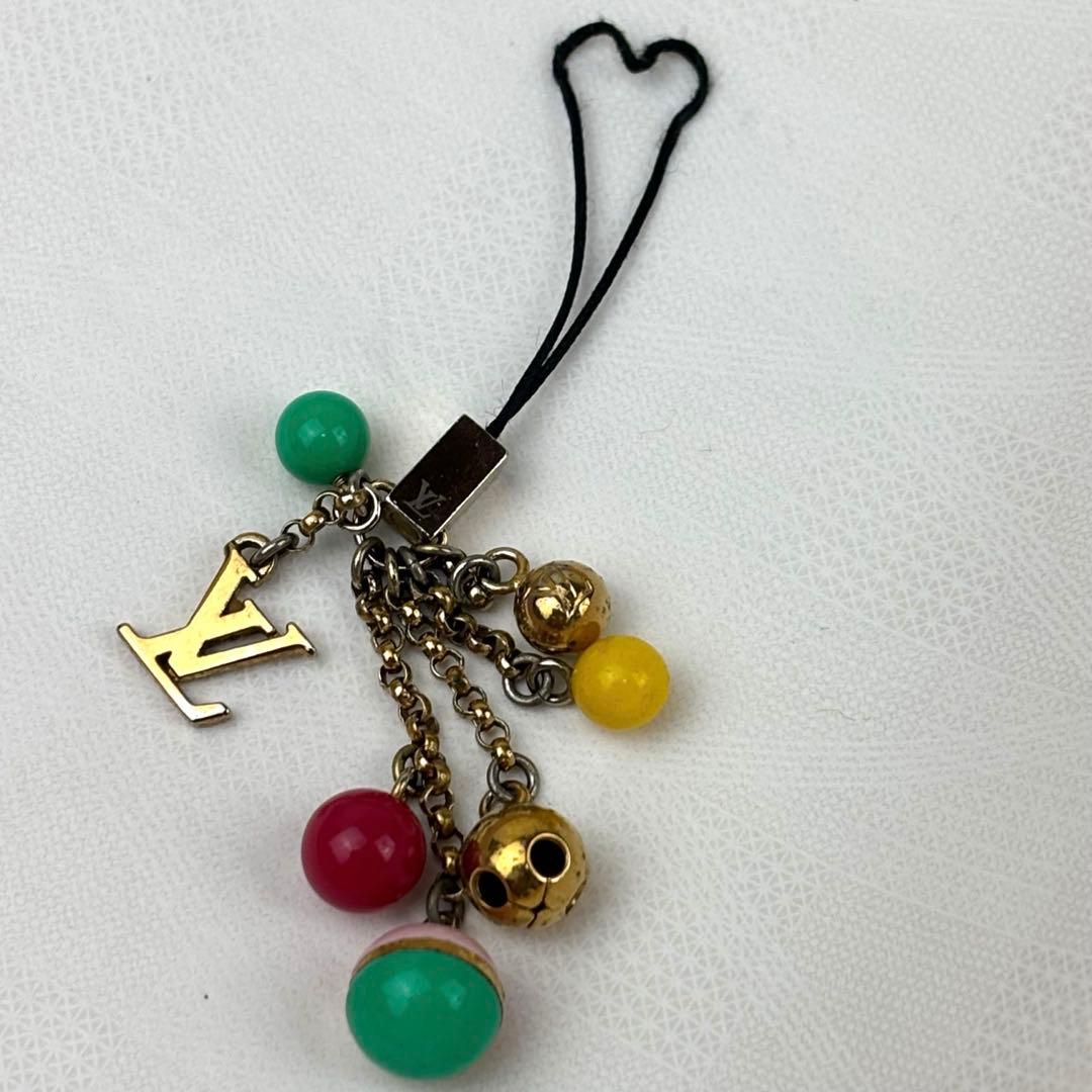 美品！ルイヴィトン マルチカラー ビジュー グルロ鈴 ストラップ チャーム