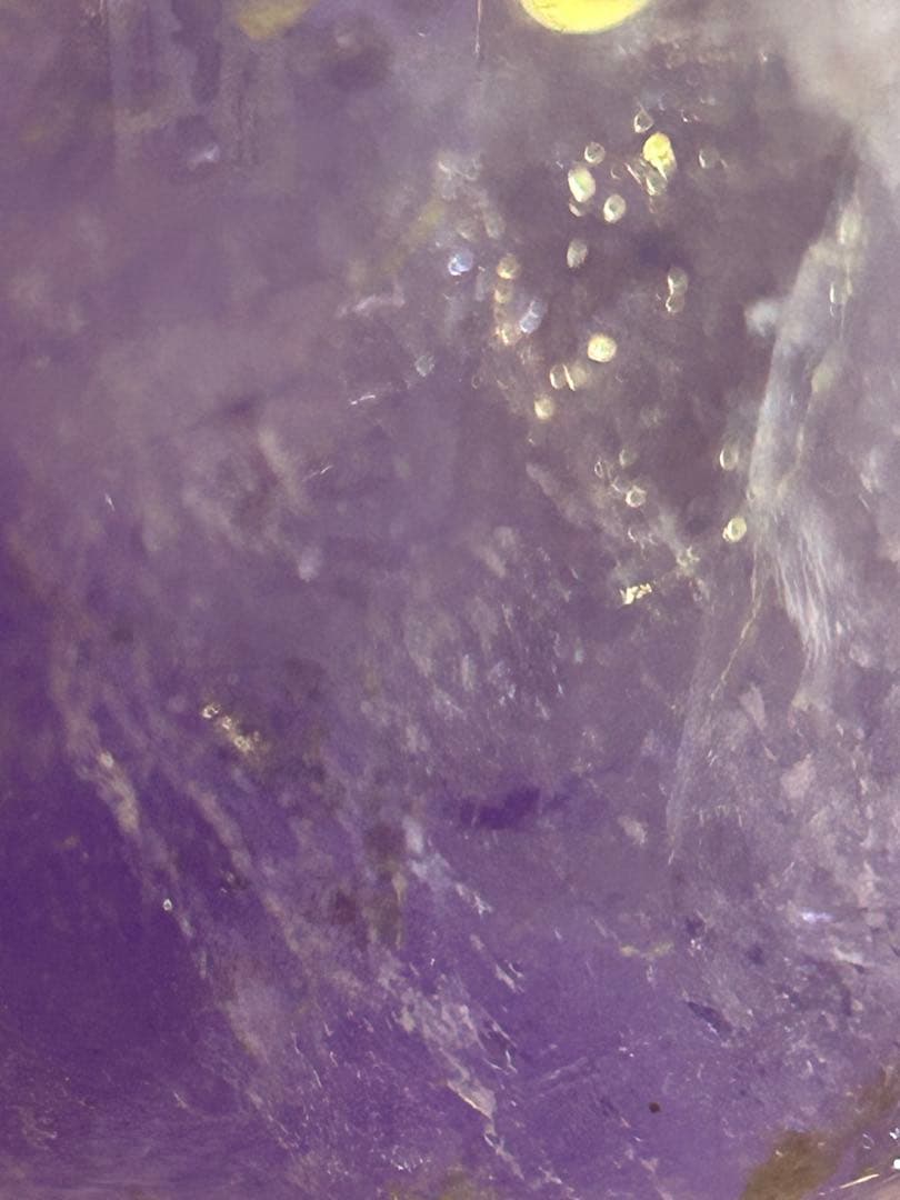 【天然石】 アメジスト スフィア 丸玉 おまけ台座付き レンボー約7.7cm