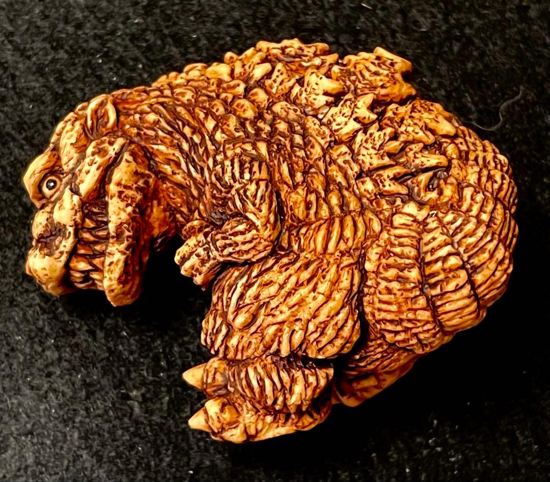 東宝怪獣根付　初代ゴジラ　木札　木箱付き　ゴジラ　1954　未使用品