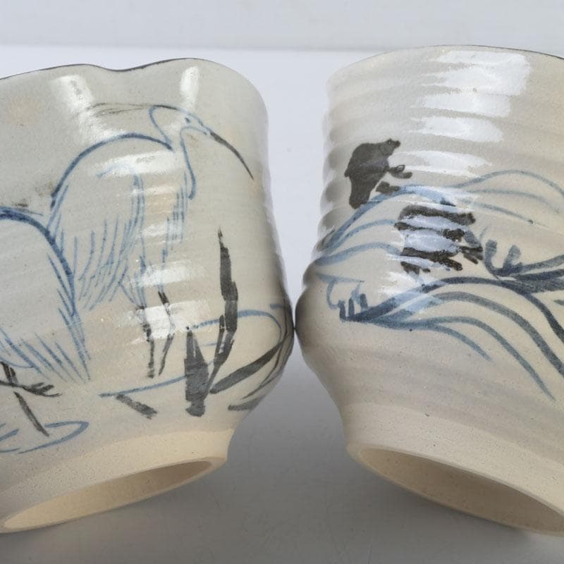 和食器　平安　尾形周平造　乾山意　入四方絵変り向付　六客　共箱　V　A21A