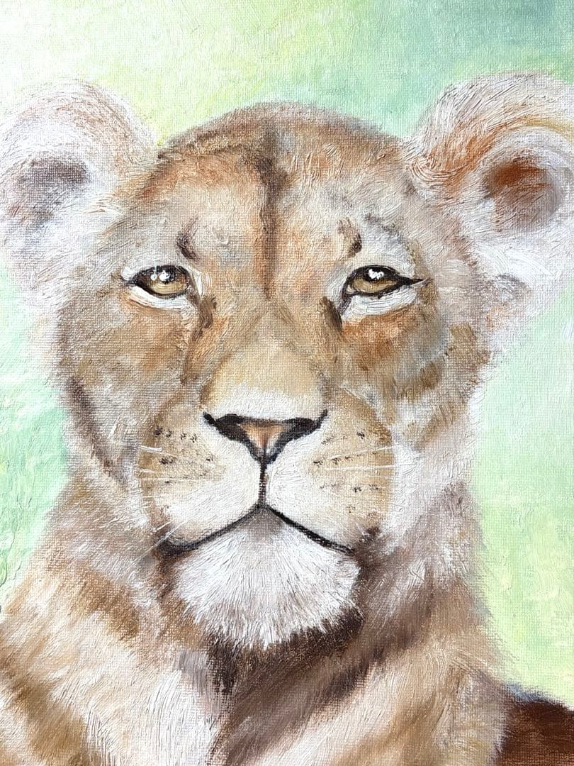 お母さんライオン【油絵】　333mm × 242mm