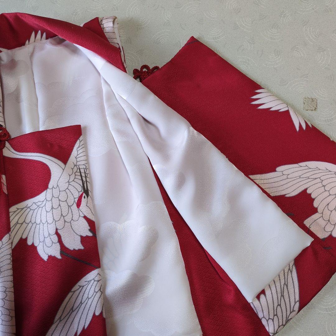 七五三３歳正絹鶴柄手縫いの被布（新品中綿無し）