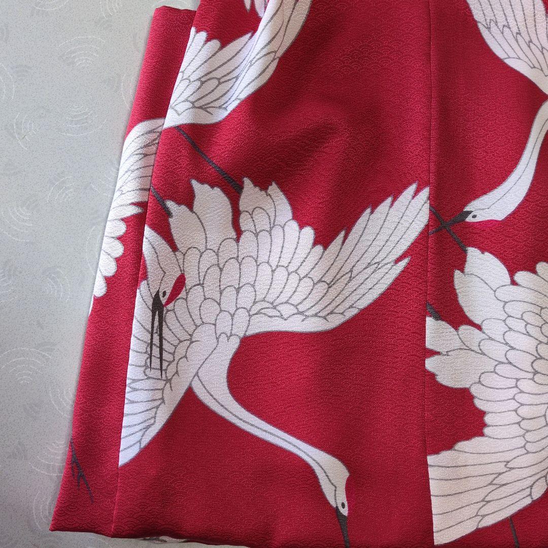 七五三３歳正絹鶴柄手縫いの被布（新品中綿無し）