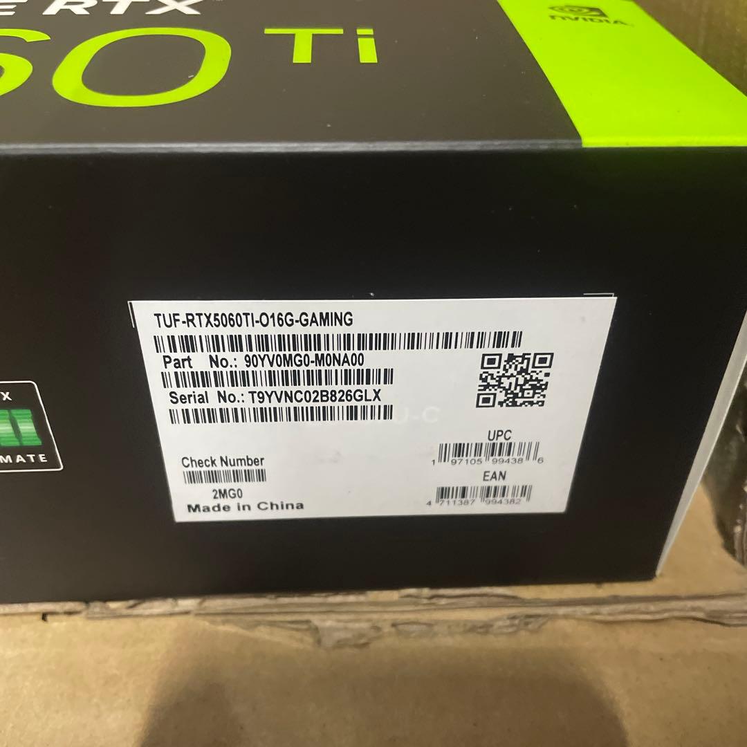 ASUS NVIDIA GeForce RTX 5060Ti ビデオカード