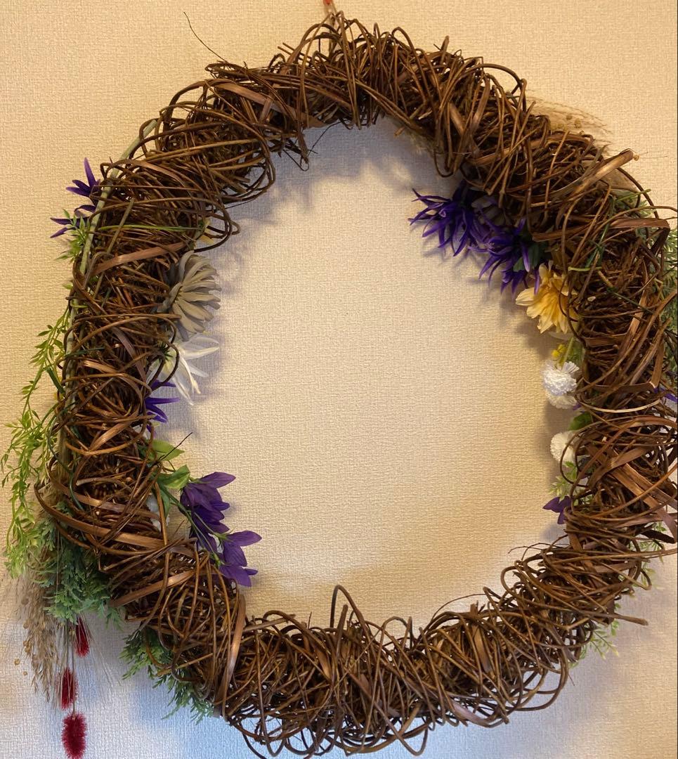 ハンドメイド 特大和風リース