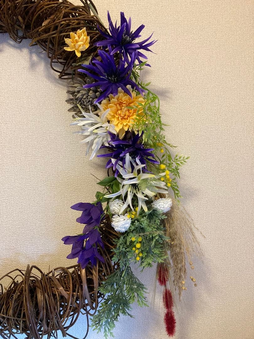 ハンドメイド 特大和風リース