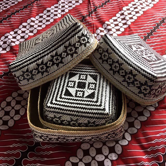 Fromバリ　手編みバスケット3点セット