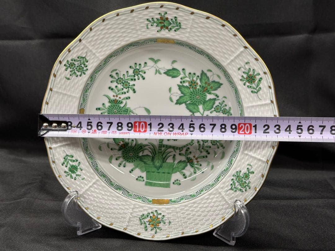 ④ 【美品】HEREND インドの華　ディーププレート　ボウル　23cm