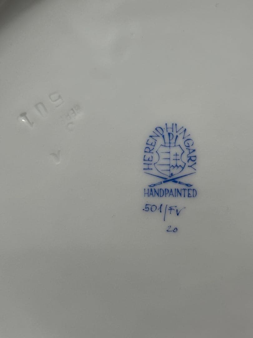④ 【美品】HEREND インドの華　ディーププレート　ボウル　23cm