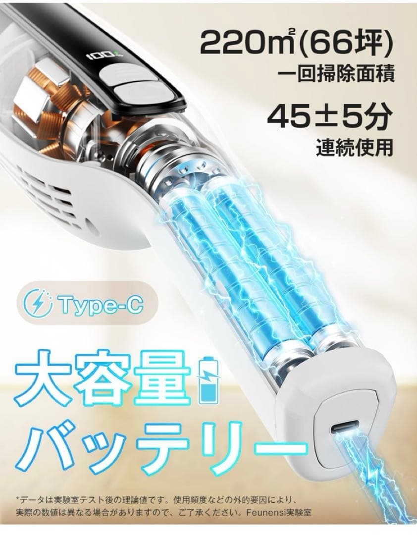 2026年掃除機コードレス超強力吸引LEDライト付超軽量　定価19800円