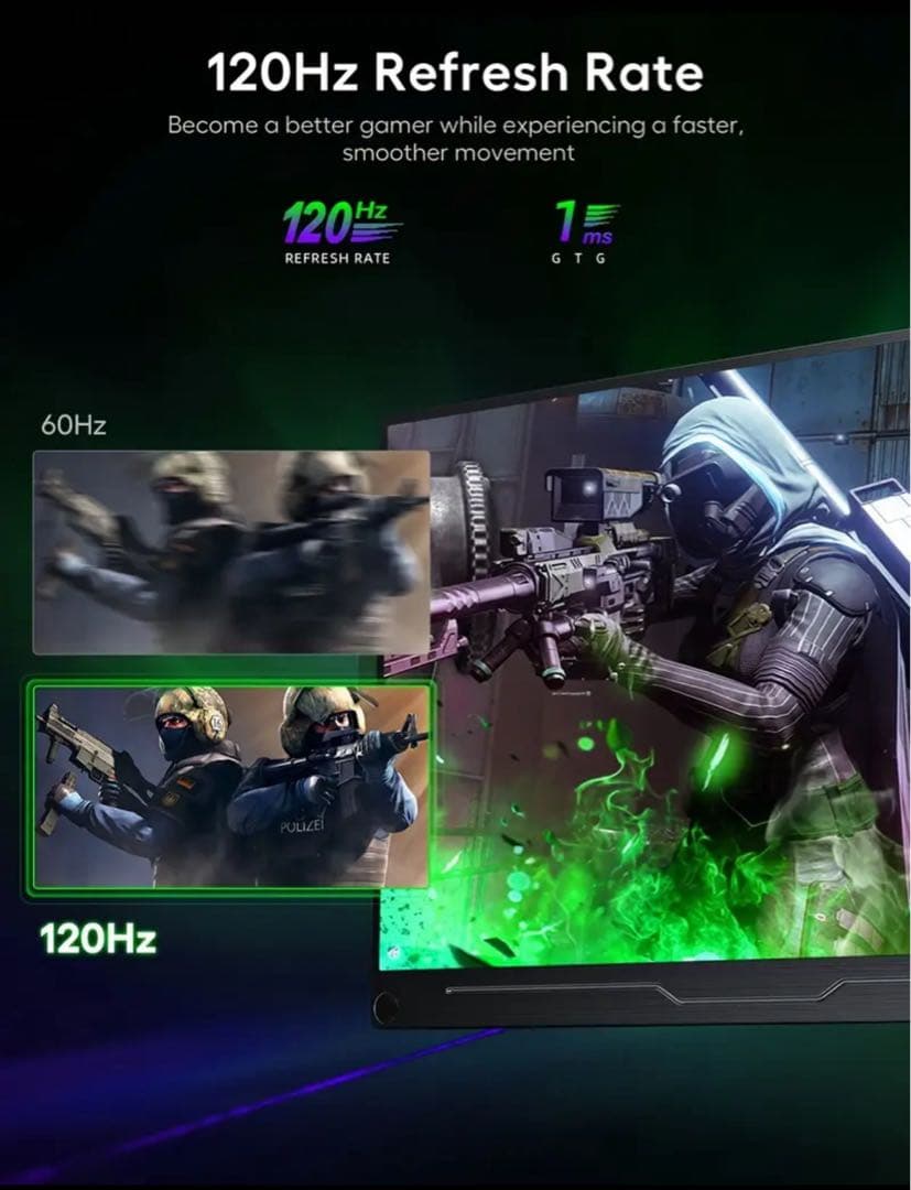 【新品未使用】18.5インチ ポータブルモニター / FHD 120Hz