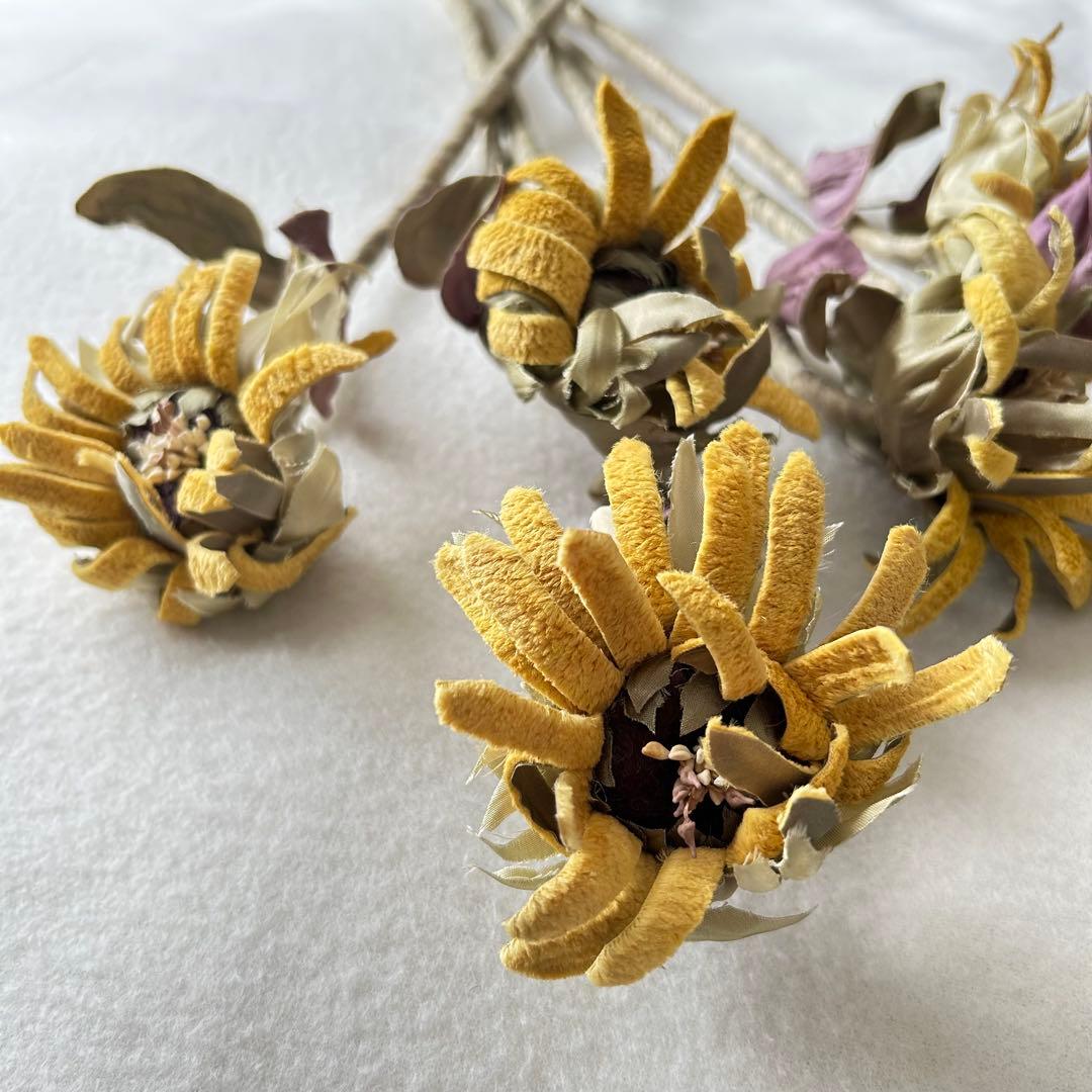 【染め布花】　ひまわり　6本　ハンドメイド