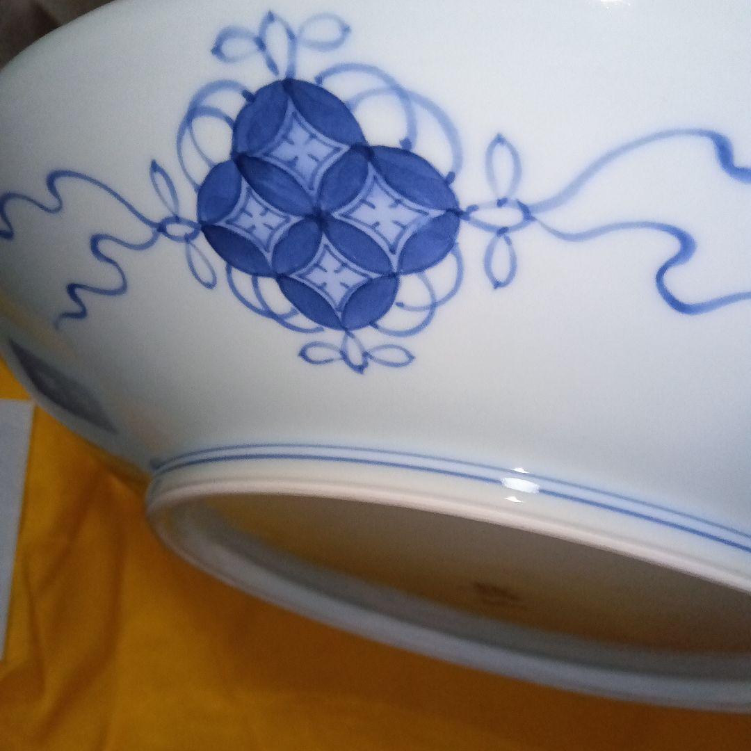 市川　龍仙　色鍋島　色絵柘榴文額皿　木箱付