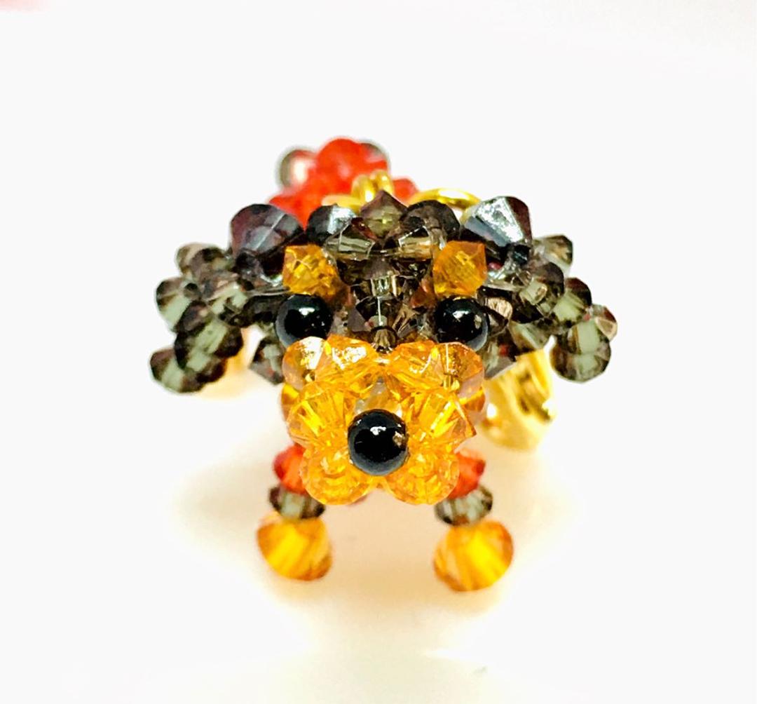 専用品☆赤いお洋服を着たダックスフンド☆キーホルダー☆ビーズマスコット☆チャーム