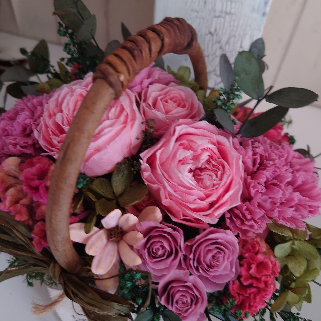 【おまとめ】バスケットアレンジメント☘ルージュピンク