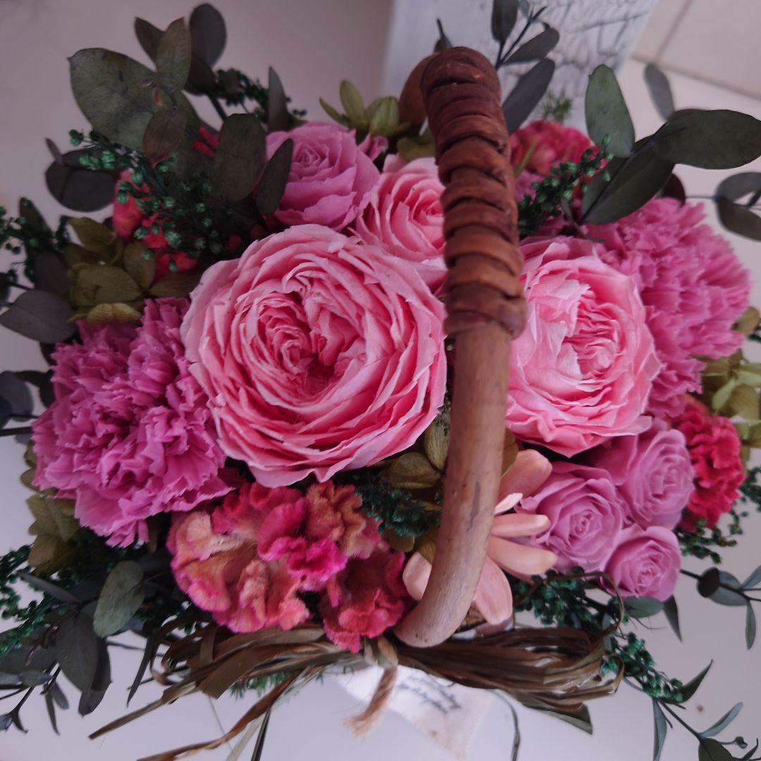 【おまとめ】バスケットアレンジメント☘ルージュピンク