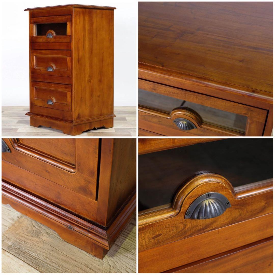 I 新品 アジアン チェスト マホガニー コロニアル カントリー 収納 天然木