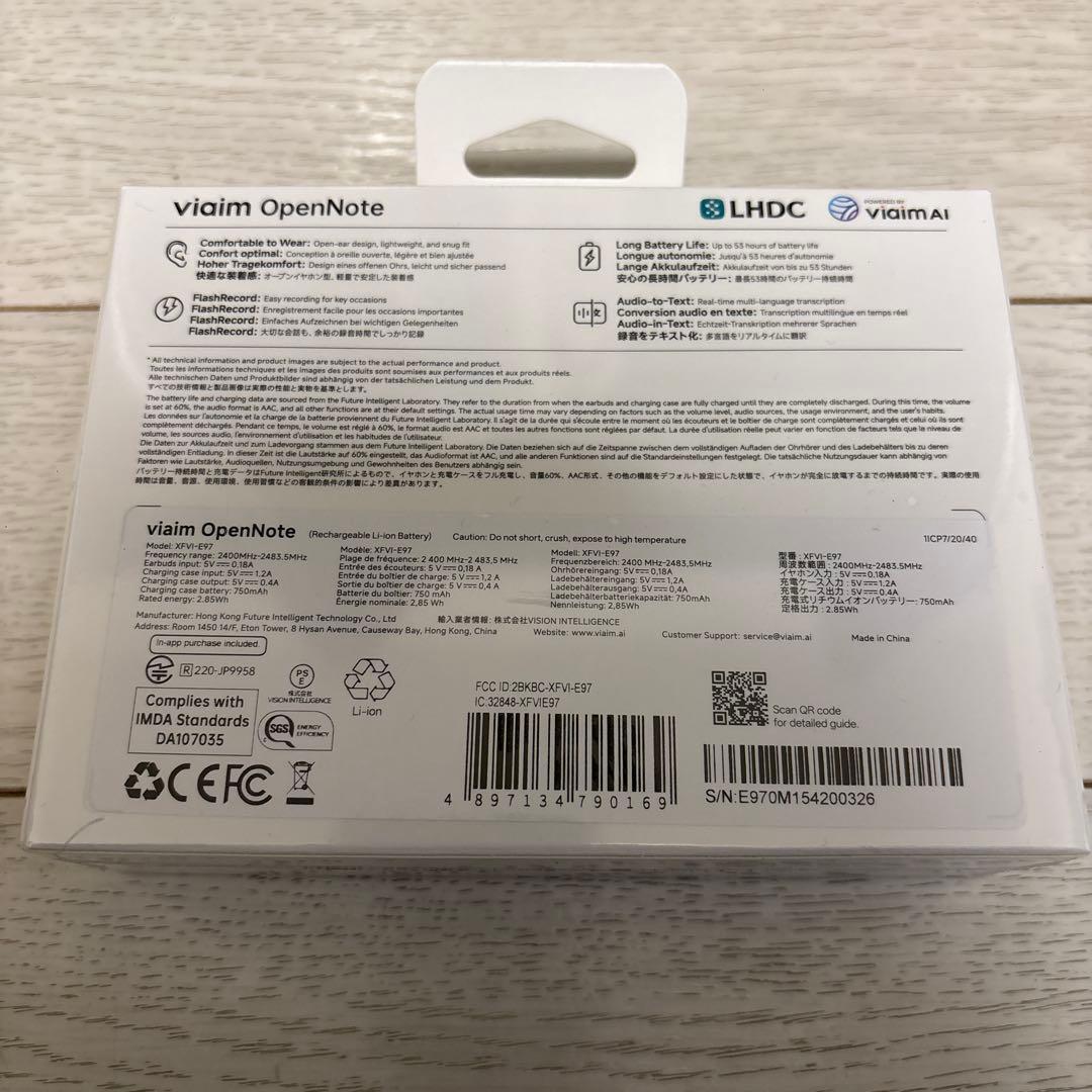 【まぁ】viaim OpenNote ブラック AIイヤホン