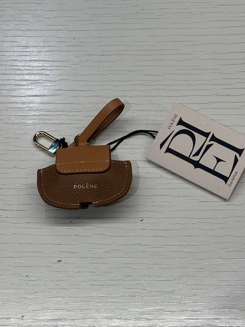 POLÈNE ブラウン レザー イヤホンケース