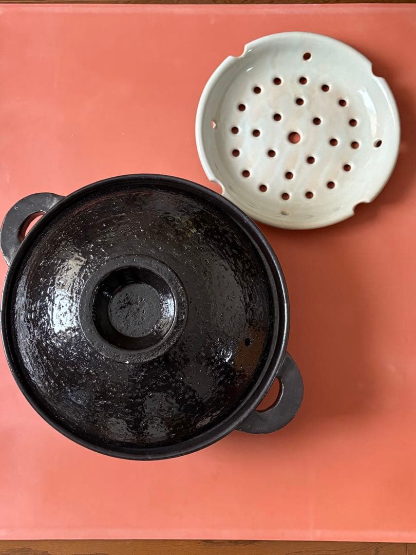 伊賀焼長谷園　 ヘルシー蒸し鍋 黒　卓上調理　炊飯土鍋✕蒸し料理　陶製すのこ