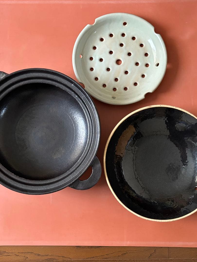 伊賀焼長谷園　 ヘルシー蒸し鍋 黒　卓上調理　炊飯土鍋✕蒸し料理　陶製すのこ