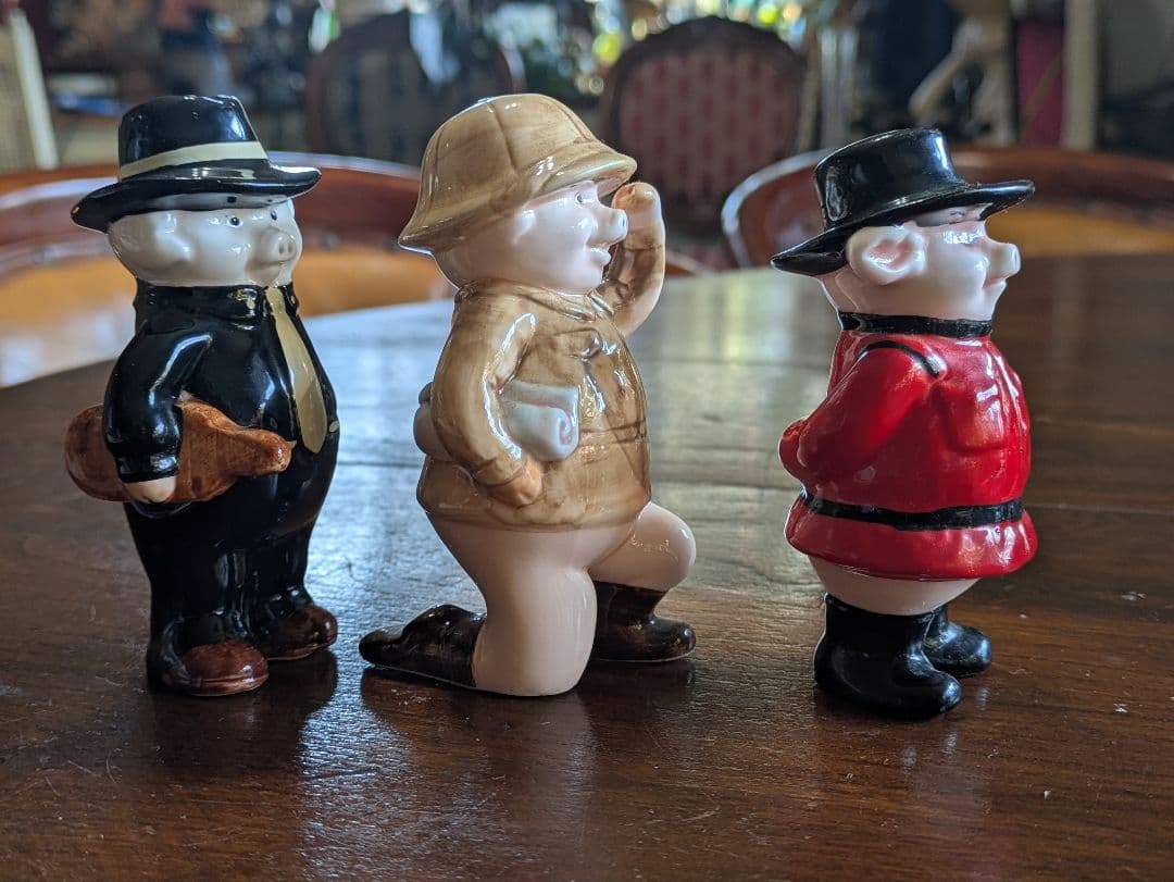 ラッキーピッグ3体！イエロー　ダンバリーミント　ブタ　豚　陶器　ピギー