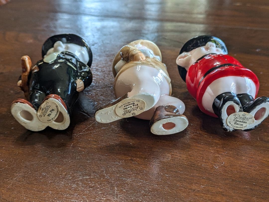 ラッキーピッグ3体！イエロー　ダンバリーミント　ブタ　豚　陶器　ピギー