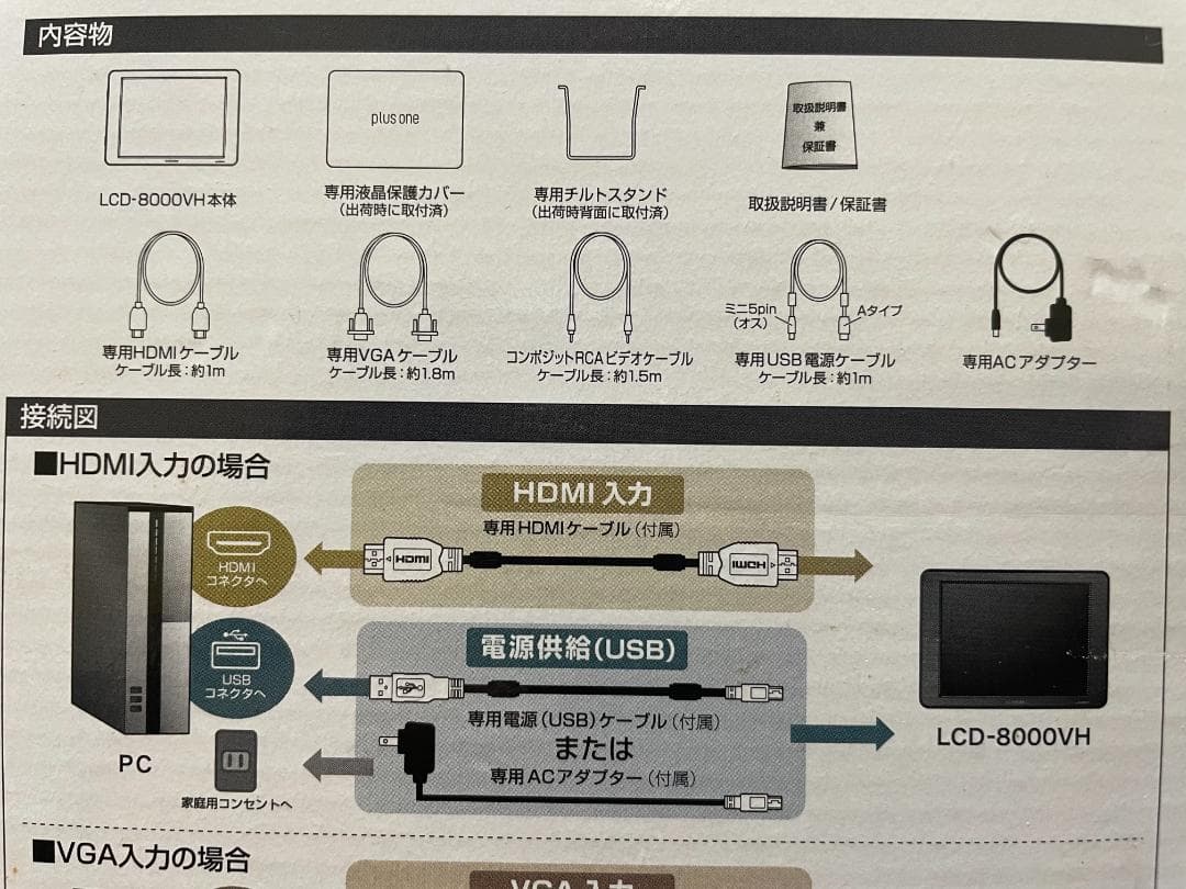 M*i様 CENTURY 8インチHDMIマルチモニター LCD-8000VH