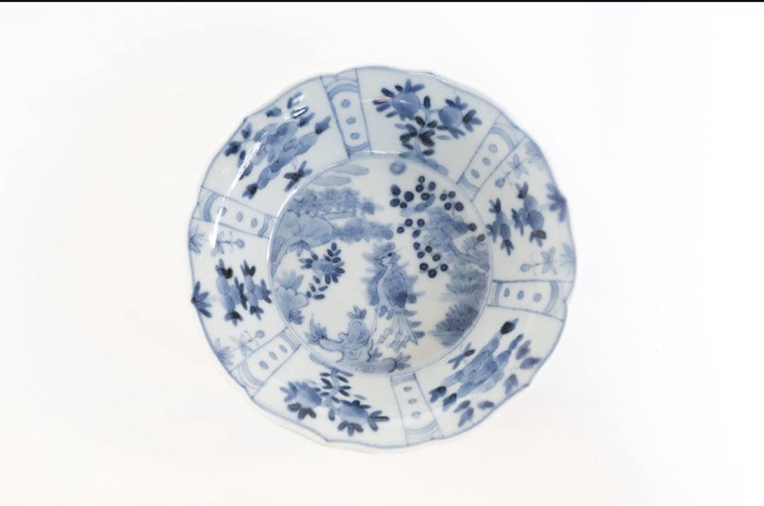 新品 清水なお子さん 芙蓉手花鳥文稜花鉢 2枚