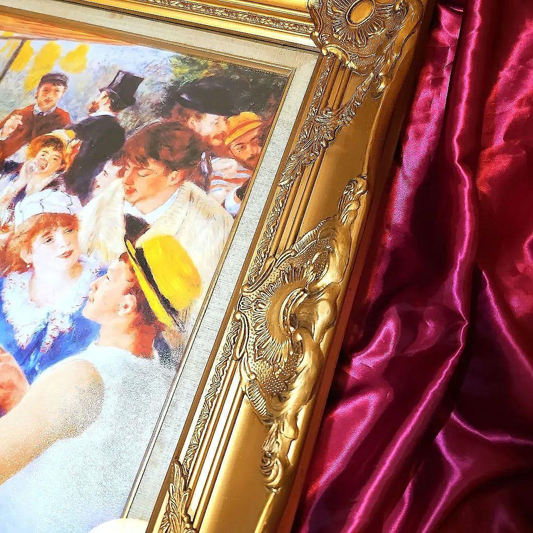 ルノワール 舟遊びの昼食 絵画 額縁 公式 複製画 油絵風 印象派 名画　複製