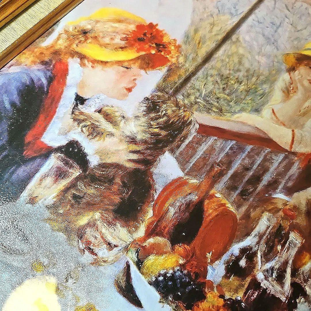ルノワール 舟遊びの昼食 絵画 額縁 公式 複製画 油絵風 印象派 名画　複製