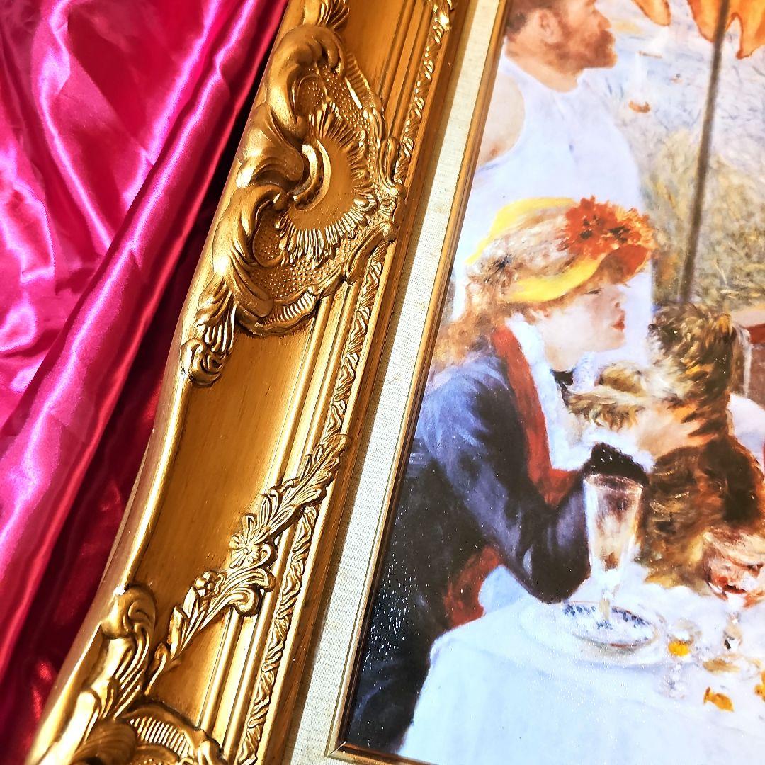 ルノワール 舟遊びの昼食 絵画 額縁 公式 複製画 油絵風 印象派 名画　複製