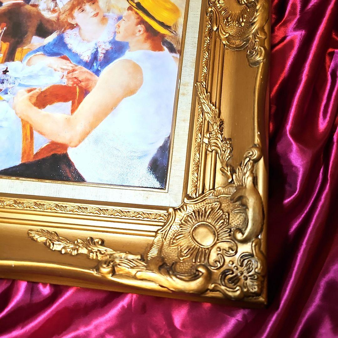 ルノワール 舟遊びの昼食 絵画 額縁 公式 複製画 油絵風 印象派 名画　複製